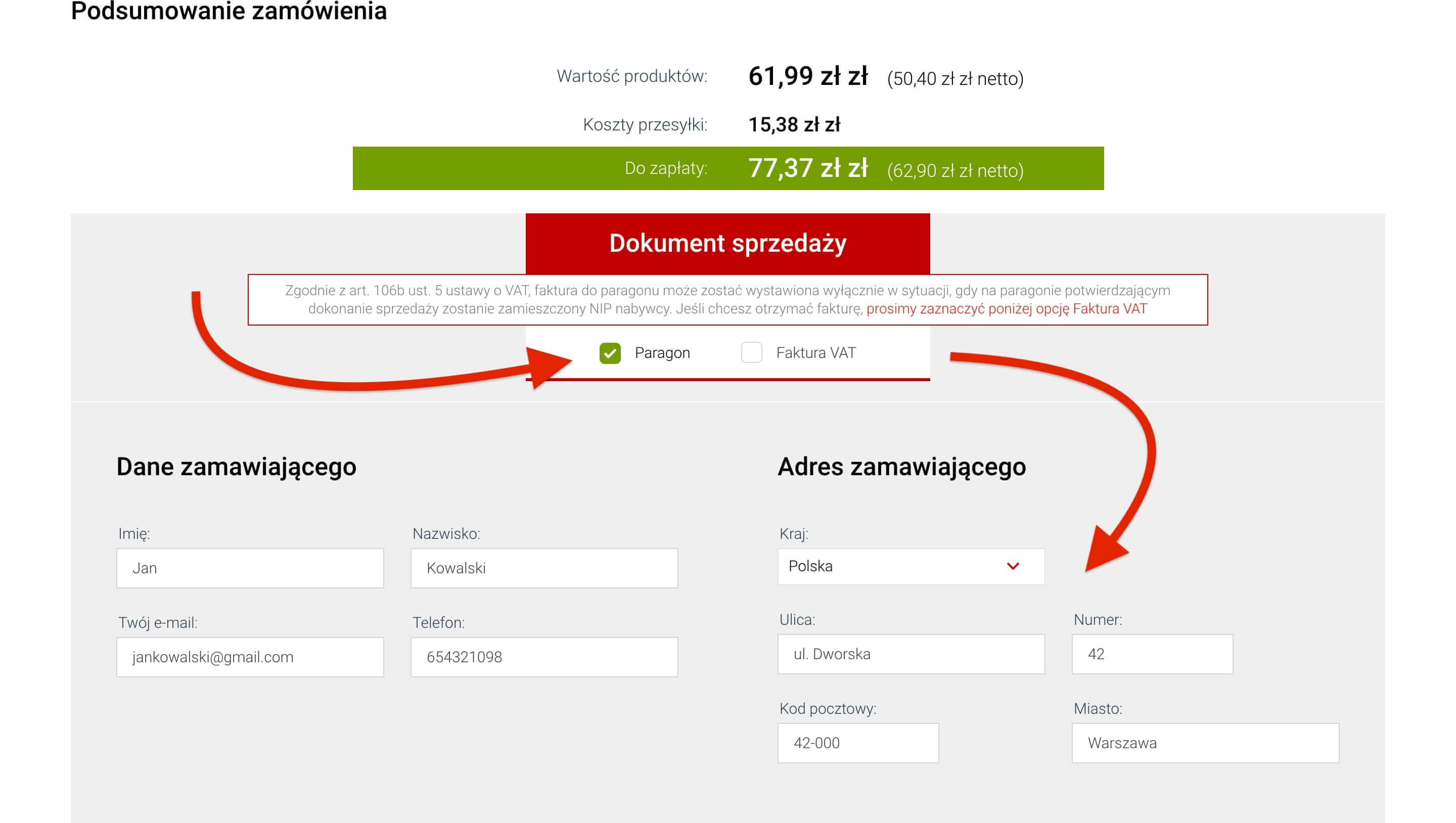 Jak kupować - instrukcja obsługi sklepu onroof.pl - screen 9