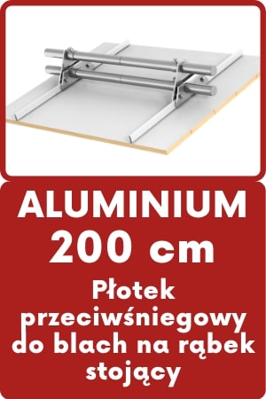 Aluminiowy zestaw Płotek przeciwśniegowy 200 cm do blach na rąbek stojący.