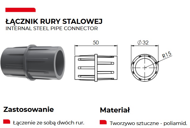 Łącznik rury śniegowej stalowej