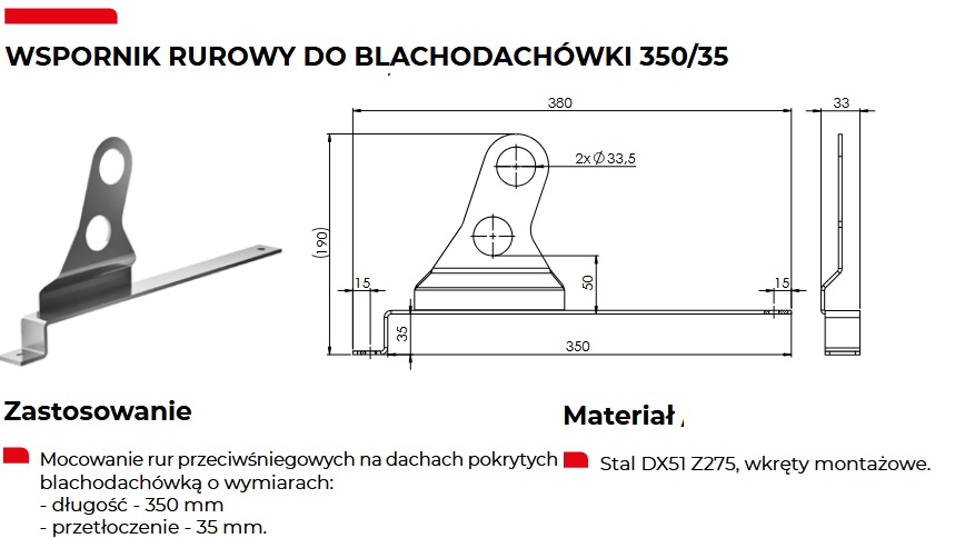 płotek śniegowy do blachodachówki budmat venecja 