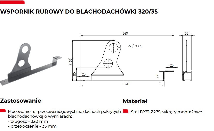 Płotek rurowy przeciwśniegowy do Płaska plus pruszyński
