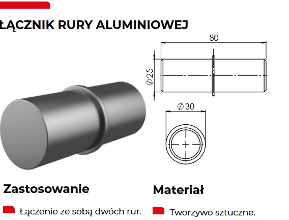 Łącznik do rury aluminiowej