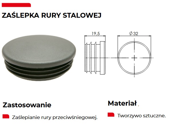 Zaślepka do rury przeciwśniegowej stalowej